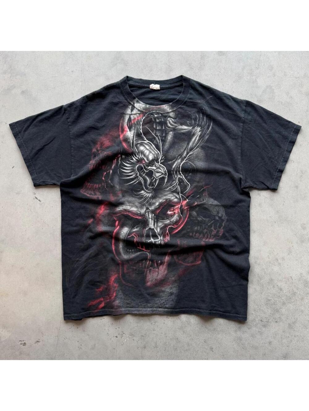 y2k grunge dragon graphic tee - Gem
